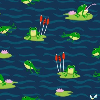 Zooville Your Pad or Yours? Frogs Cotton Fabric