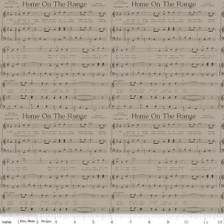 Cowboys Music Khaki Cotton Fabric