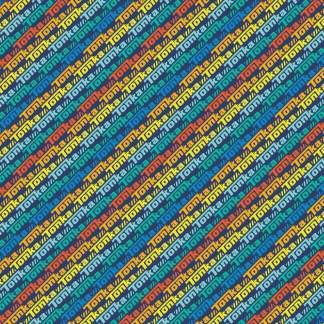 Hasbro Tonka III Logo Stripe Blue Cotton Fabric