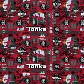 Tonka- Fire Trucks Red Cotton Fabric