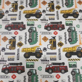 Tonka- Tonka Grid White Cotton Fabric