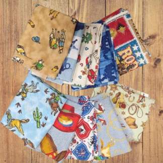 Assorted Children's Western Cowboy Fabric - 1 lb Scrap Bundle