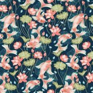 Koi Garden Cotton Fabric