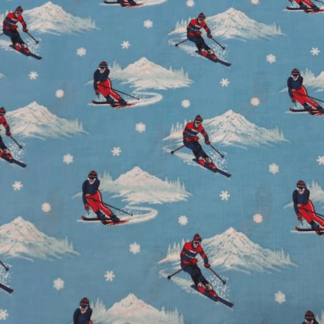 Skiing Cotton Fabric