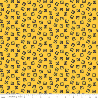 Vintage Caterpillar® Vintage Logo Toss Yellow Cotton Fabric