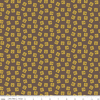 Vintage Caterpillar® Vintage Logo Toss Brown Cotton Fabric