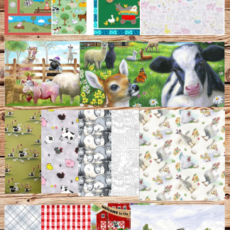 Assorted Nursery Farm Flat Fold Assortment 25 Yard Bundle Cotton Fabric