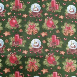 Christmas Snowglobe Cotton Fabric