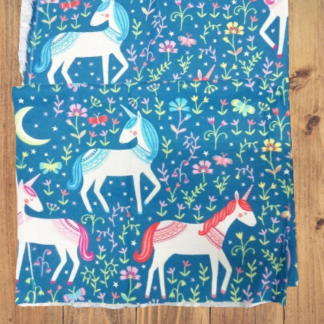 Unicorn Flannel 2 piece 17" x 19" Fabric Precut