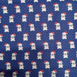 Christmas Teddy Bears Cotton Fabric