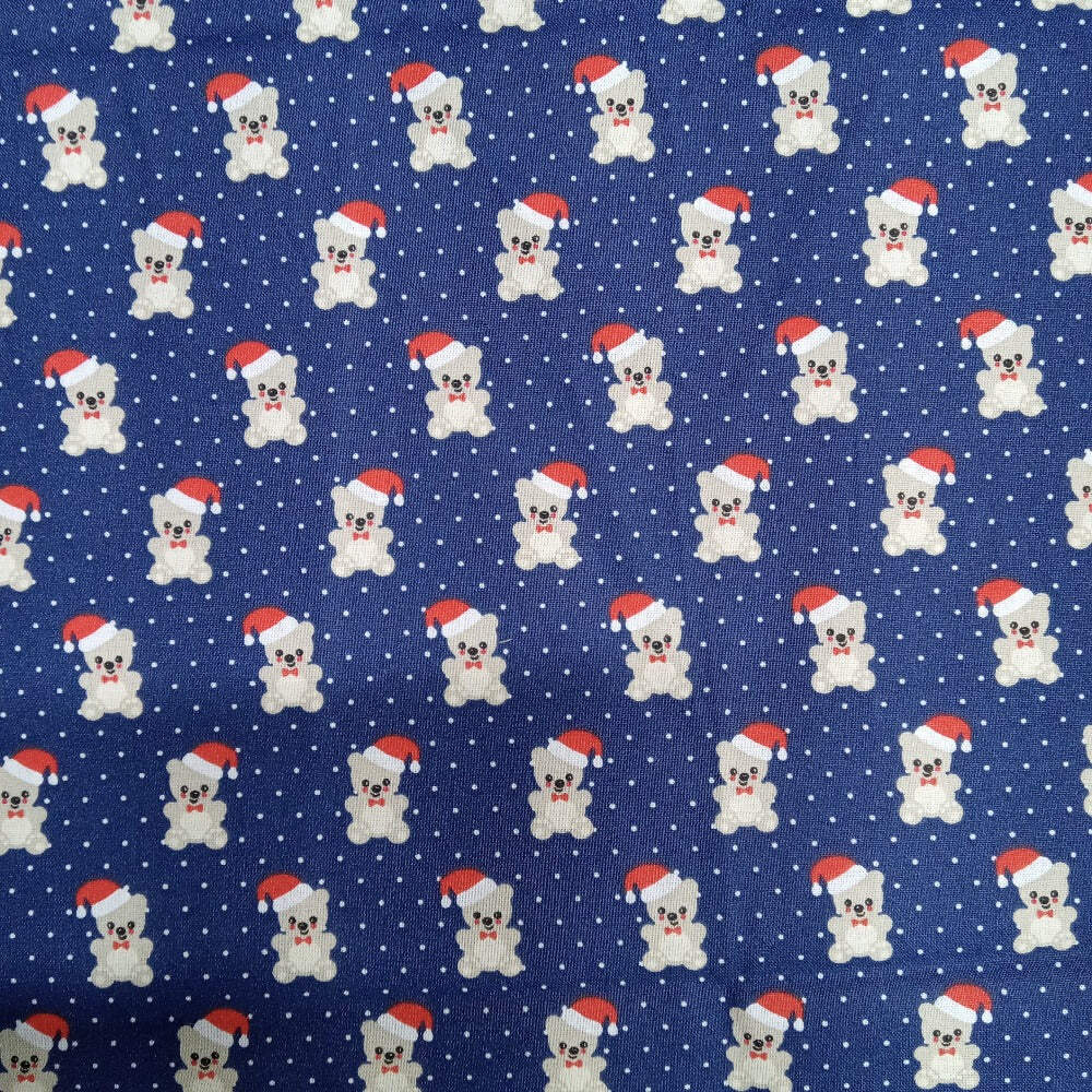 Christmas Teddy Bears Cotton Fabric