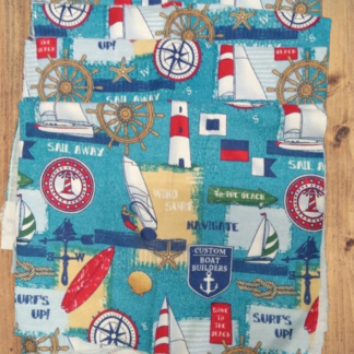 Sailboats Flannel 4 piece 16" x 21" Fabric Precut