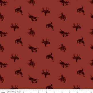 Handmade Valance or Curtain Panel Back of the Chutes Broncos Rust
