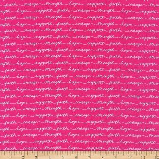 Hope in Bloom Hot Pink Cotton Fabric