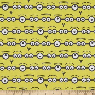 Minions Stripe Yellow Cotton Fabric