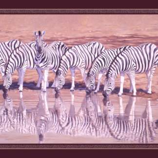 Handmade Tapestry "Zebra Drinking”