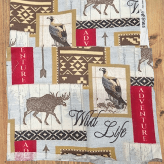 Wildlife Flannel 2 piece 16" x 20" Fabric Precut