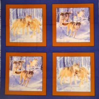 Handmade Tapestry "Wolf Pack Navy”