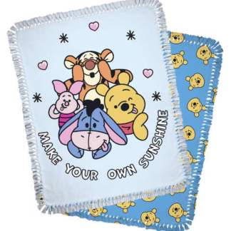 48" Wide Pooh Bear Make Your Own Sunshine No Sew Fleece Blanket