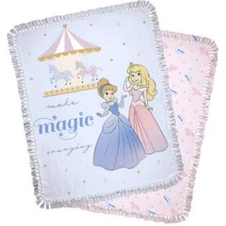 48" Wide Disney Princess Carousel No Sew Fleece Blanket