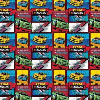 Team Nascar Chasing Checkers Cotton Fabric