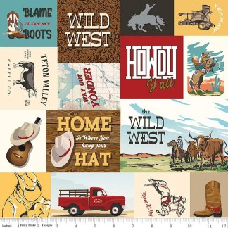 Handmade Valance or Curtain Panel Cowboys Main Multi