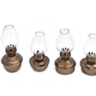 Single Antique Brass Table Oil Lamp 5"" by Hampton Nautical