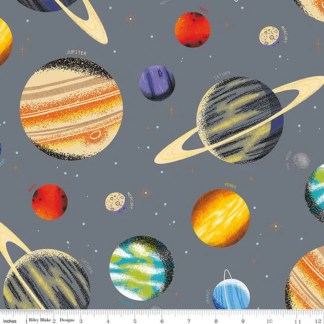 Outer Space by NASA Main Gray Cotton Fabric