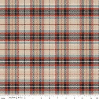 John Wayne Courage Plaid Sand Cotton Fabric