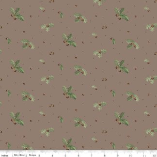 Let's Get Lost in the Woods Acorns and Leaves Pebble Cotton Fabric
