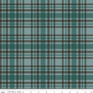 Let's Get Lost in the Woods Plaid Teal Cotton Fabric
