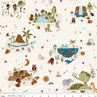 Created with Love Main Cloud Cotton Fabric