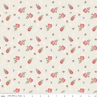 Anne of Green Gables Roses Cream Cotton Fabric