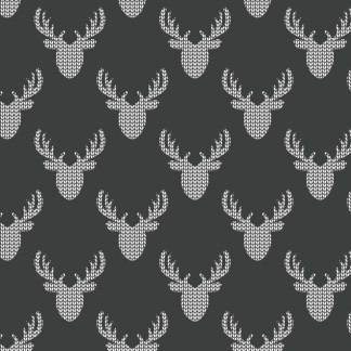 North of Ordinary Knit Look Deer Charcoal Cotton Fabric