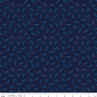 FFA Forever Blue 2 Logo Toss Navy Cotton Fabric