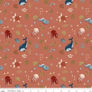 Created with Love In the Sea Clay Cotton Fabric