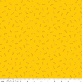 FFA Forever Blue 2 Logo Toss Yellow Cotton Fabric