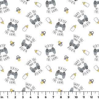 Itty Bitty Jack "Player Has Joined the Game" Flannel Fabric