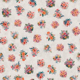 Heartland Floral Toss Gray Cotton Fabric