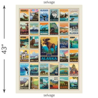 Alaska Poster Panel Cotton Fabric