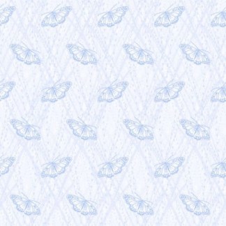 Butterfly Blues Tiny Fliers White Cotton Fabric