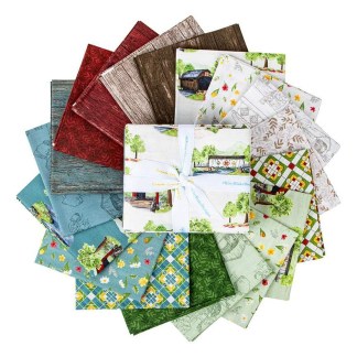 18 Fat Quarters - Assorted Covered Bridge in Spring Fat Quarter Bundle