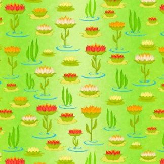 Hip Hop Lotus Green Cotton Fabric