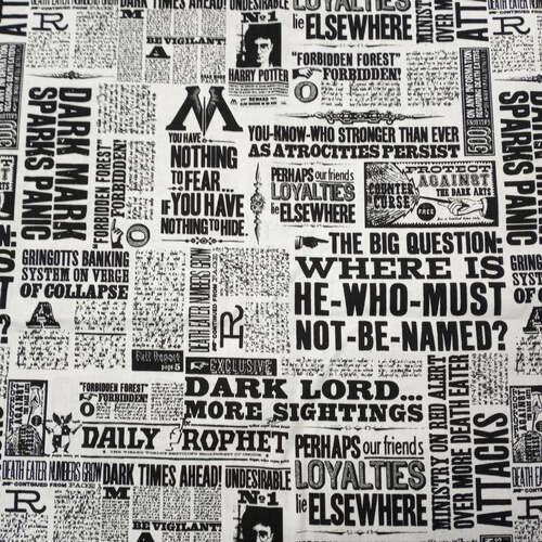 Harry Potter Newspaper Cotton Fabric
