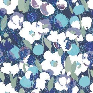Beatrice Abstract Floral Navy Cotton Fabric