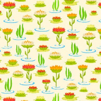 Hip Hop Lotus Cream Cotton Fabric