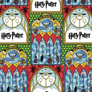 Harry Potter™ Quidditch™ Stained Glass Cotton Fabric