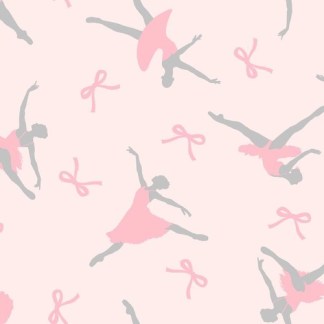 Ballerinas and Bows Flannel Fabric
