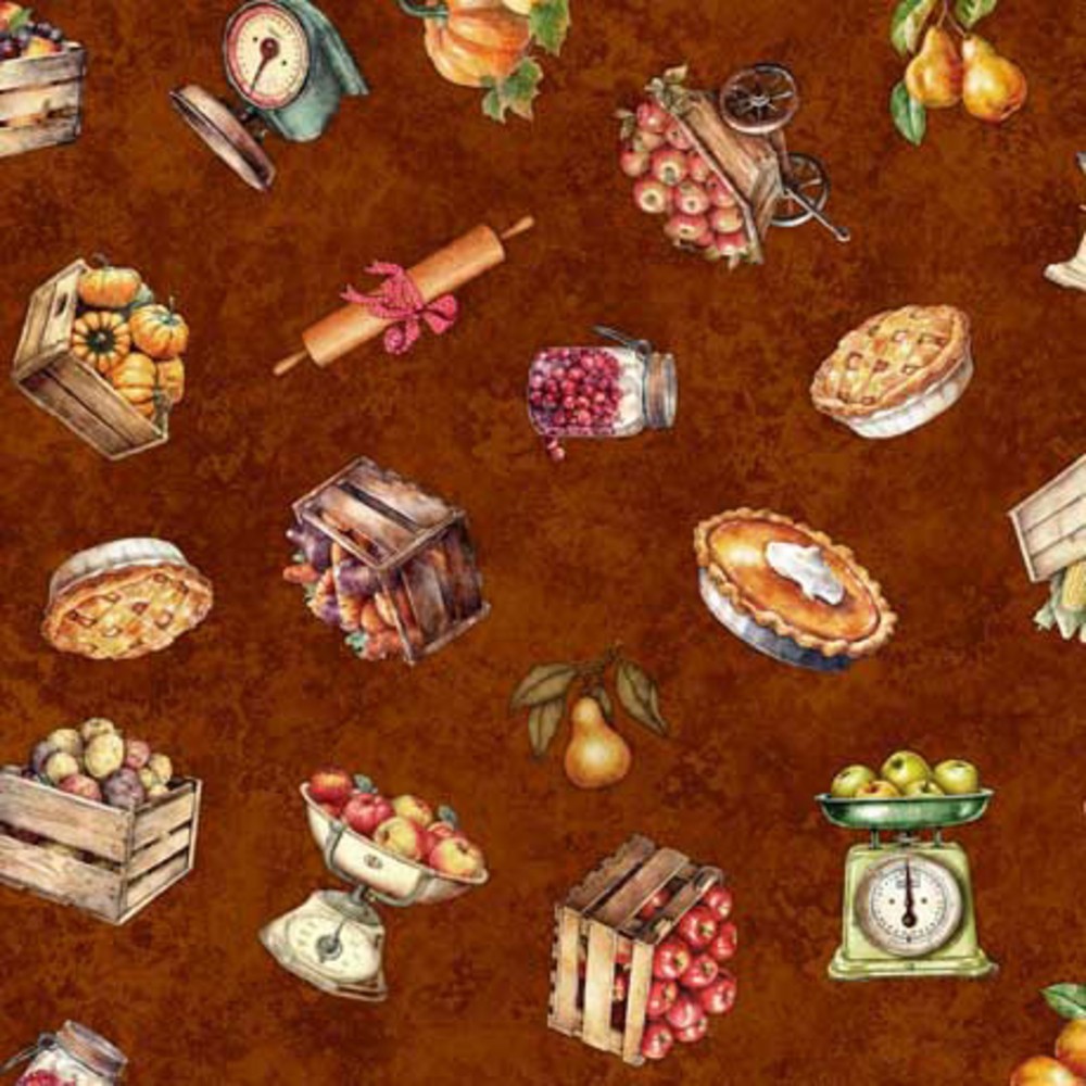 Autumn Spice Autumn Food Nutmeg Cotton Fabric