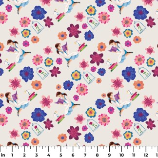 Disney Belle Pages Among Petals Cotton Fabric